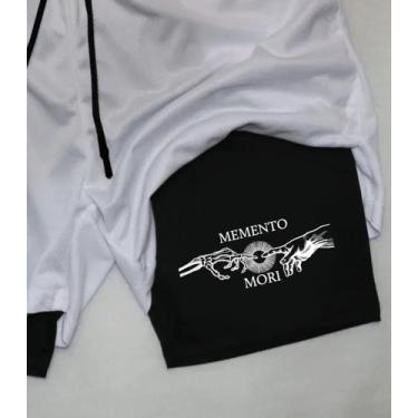 Imagem de Short de Compressão Masculino Memento Mori Com Bolso - SWAGON, Branco,