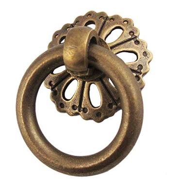 Imagem de Puxadores de porta de hardware de porta Puxador de porta de armário de latão polido Puxador de gaveta de armário de sapatos ferragens de móveis antigos alça pequena arquitetônica antiga (tamanho único