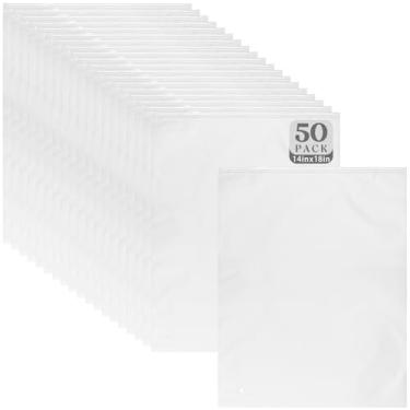 Imagem de Golden State Art Pacote com 50 sacos de plástico com zíper fosco de 35,5 x 45,7 cm, sacos de armazenamento de roupas de 2 galões com zíper deslizante para viagens, embalagem – 3 mm de espessura com