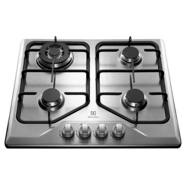 Imagem de Cooktop à Gás Electrolux 4 Bocas com Mesa de Inox e Trempes em ferro e
