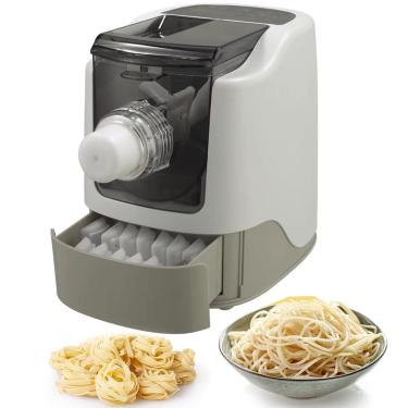 Imagem de MáQuina De Fazer MacarrãO,MacarrãO AutomáTico De 260W-13 Moldes/Até 480 G De MacarrãO,MáQuina De Fazer MacarrãO DoméStico,MáQuina Espaguete EléTrica Para Fettuccine,MacarrãO,Grey