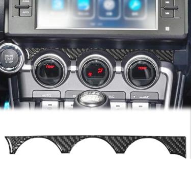 Imagem de SUNJIKA Compatível com console central de fibra de carbono para painel de ar condicionado acessórios interiores para Toyota GR86/Subaru BRZ acessórios 2022 2023 2024 (preto 1 peça superior)