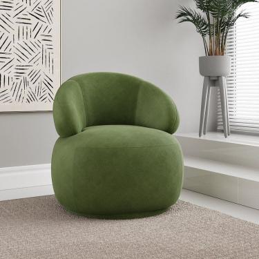Imagem de Poltrona Mimo Confortável para Sala e Quarto Giratória Orgânico Verde Peletizado
