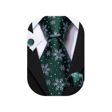 Imagem de Conjunto de gravatas Barry.Wang, gravata masculina de seda de Natal co