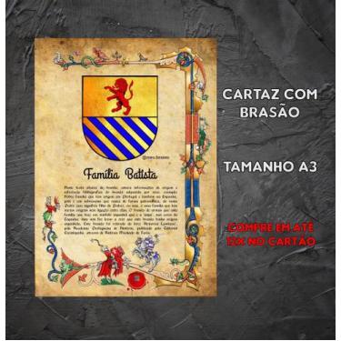 Imagem de Brasão da família Batista ( no cartaz tamanho A3 ) - @meu.brasao