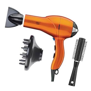 Imagem de INFINITIPRO by CONAIR Hair Dryer, 1875W Salon Performance AC Motor Hair Dryer, Conair Blow Dryer, Orange with Bonus Blow-Out Brush