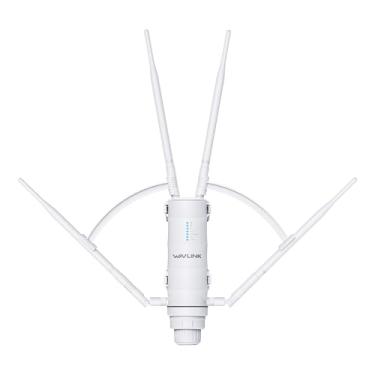Imagem de WAVLINK AC1200 Extensor de WiFi resistente a la intemperie para exteriores de alta potencia/Punto de acceso inalámbrico/Enrutador con POE pasivo con antena omnidireccional desmontable de 4x7dBi