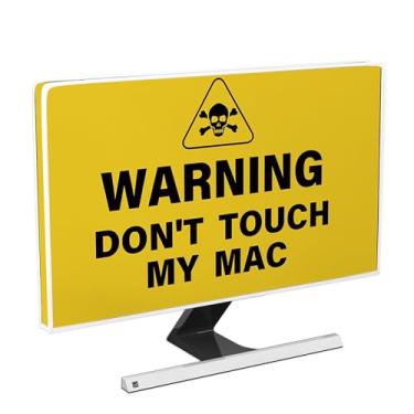 Imagem de Baocicco Don't Touch My Stuff Capa protetora contra poeira para monitor de computador 22, 23, 24, 63 cm, engraçado, aviso, humorístico, antiestática, à prova de poeira, para decoração de tela de