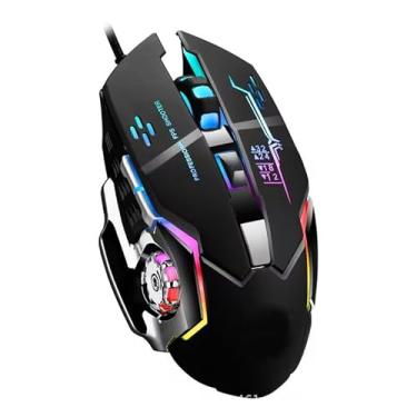 Imagem de Guiheng Mouse para jogos com fio, mouse USB óptico para laptop/desktop, 1200 a 3600 e luz RGB, ergonômico com 6 botões programáveis para computador Windows 7/8/10/XP Vista Linux Chromebook PC (preto)