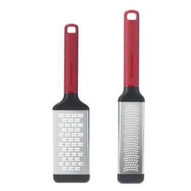 Imagem de Jogo Ralador Fino e Grosso Queijo Raspas Vermelho KitchenAid