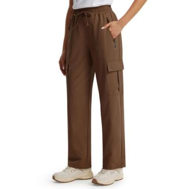 Imagem de Calças cargo de caminhada Libin Summer para mulheres marrom escuro M