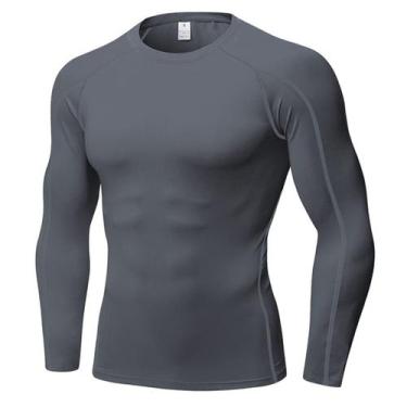Imagem de Camisa de compressão Queerier de manga comprida para esportes masculin