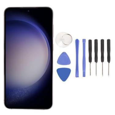 Imagem de Tela de substituição de telefone LCD Touch digitalizador conjunto de tela 6,6 polegadas dinâmica 2X alta resolução com moldura de impressão digital kit de ferramentas para S23 Plus 5G SM S916B EU