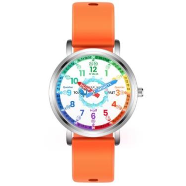 Imagem de Kchss Relógio analógico infantil, relógio de aprendizagem para crianças de 8 a 12 anos, à prova d'água, para meninos de 5 a 7 anos, 6 a 8 anos, relógios para meninas, 24. Baleia azul fofa - pulseira