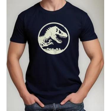 Imagem de Camiseta Camisa Adulto Feminina Masculina Algodão Filme Dinossauro Jur