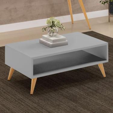 Imagem de Mesa de Centro Para Sala de Estar Pés Palito Cannes L03 Cinza - Lyam D