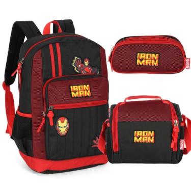 Imagem de Kit Mochila Lancheira Estojo Hulk Capitao America Avengers - Luxcel, V