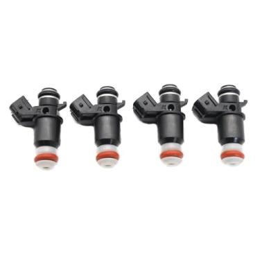 Imagem de Conjunto de 4 bicos injetores de combustível para carro, modelo 16450-PLD-003, compatíveis com Civic e Acura EL 1.7L (2001-2005). Códigos de barras: 16450PLD003 e 1645 PLD 003.