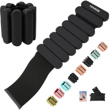 Imagem de Pesos de pulso, pesos de tornozelo ajustáveis de silicone para mulheres e homens – fortalecem braços e pernas ideais para treino de academia em casa, corrida, ioga, pilates, barra, exercício