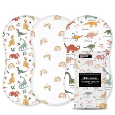 Imagem de Lençóis de berço 100% algodão orgânico (pacote com 3) - Ideal para colchão Halo Bassinest - Certificado GOTS - Lençol pré-lavado para colchão de ampulheta - Tecido percal respirável macio a cada