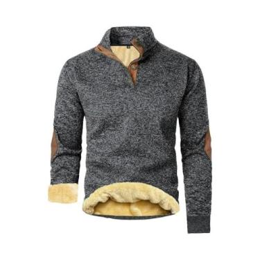 Imagem de Jaqueta De Moletom Masculina Casual Com Botões, Estilo Streetwear Para