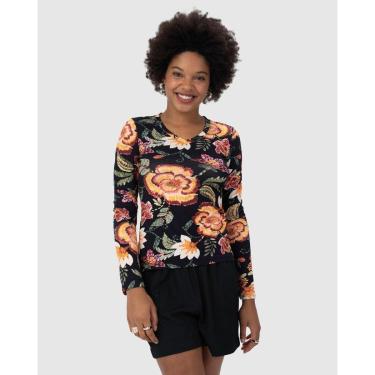 Imagem de Blusa Feminina Gola V Estampada Em Viscose Stretch-Feminino