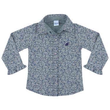 Imagem de Camisa Infantil Look Jeans Estampa Floral - 1P - AZUL-Feminino