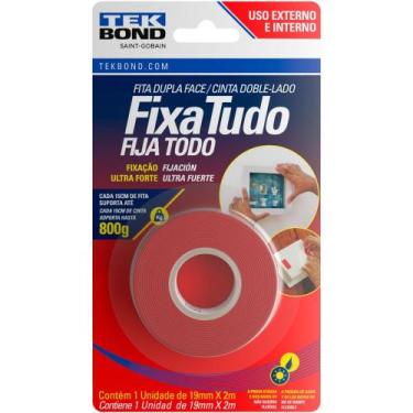 Imagem de Fita dupla face acrílica 19 mm x 2 m uso externo - Fixa Tudo - TekBond