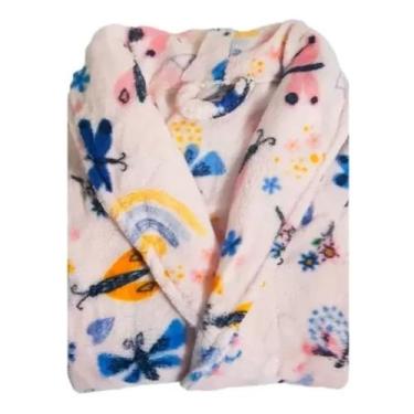 Imagem de Roupão Infantil Microfibra Camesa Estampa Borboleta P