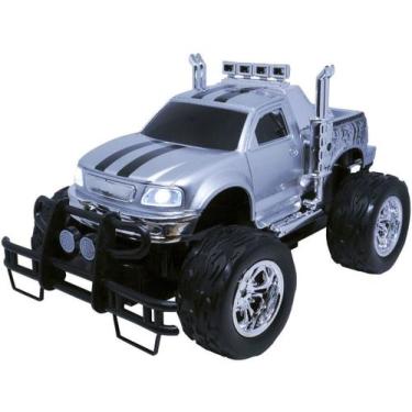 Imagem de Carrinho Controle Remoto Elétrico Pilha Picape Monster Car 4x4 Off Roa