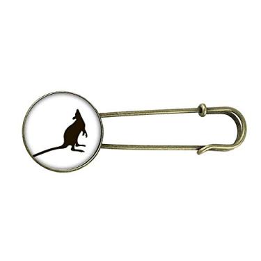 Imagem de Broche de metal retrô preto canguru com estampa de animal