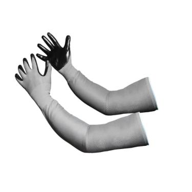 Imagem de CHARGUY Luvas de jardinagem luvas de proteção antiderrapante, manga flexível forte e durável, punho longo feminino/masculino, uso externo/interno, 1 par