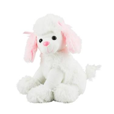 Imagem de Cachorro Poodle Branco Sentado 27cm - Pelúcia - Fofy Toys