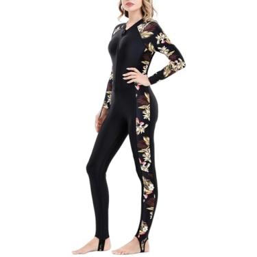 Imagem de DEHAI Roupa de mergulho fina, roupa de banho de corpo inteiro Rash Guard, roupa de banho de corpo inteiro, roupa de banho de manga comprida, roupa de banho UV juvenil para mergulho, caiaque, surf,