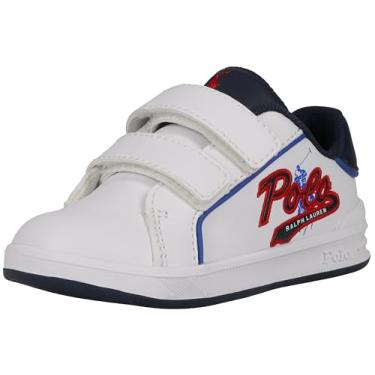 Imagem de POLO RALPH LAUREN Unissex-Child Heritage Court III Graphic EZ, Branco/azul marinho/vermelho, 21