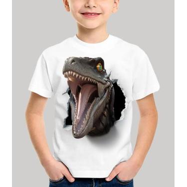 Imagem de Camisetas Infantil e Adulto Jurassic Park Dinossauro Velociraptor 3d -