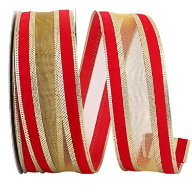 Imagem de Reliant Ribbon Spirit 2 Fita com borda com fio, 5 cm x 47 m, vermelha