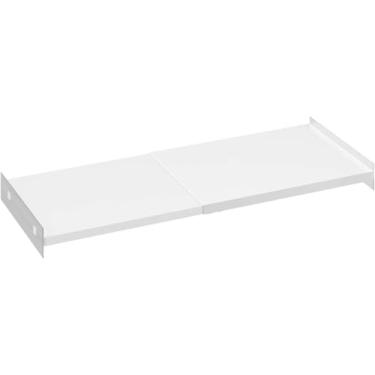 Imagem de SlimmKISS Prateleiras expansíveis de armário, 1 pacote com organizadores de armário de metal ajustáveis e prateleiras de armazenamento para guarda-roupa, despensa de cozinha, sapateira, (branco, 30 cm