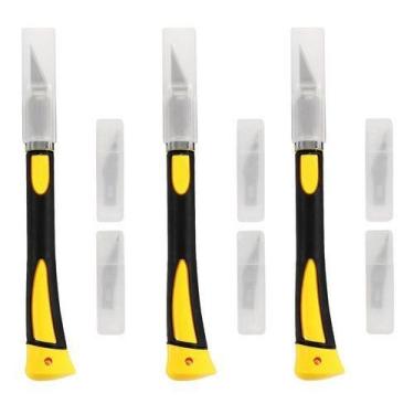 Imagem de Kit 3 Unid. Estilete De Precisão Bisturi Emborrachado - Alpha Web Shop