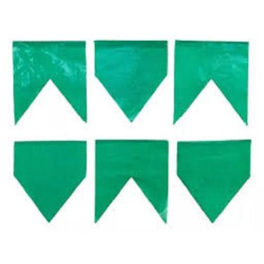 Imagem de BANDEIRINHA DE PLÁSTICO FESTA JUNINA COR ÚNICA 10m - QFESTA, VERDE
