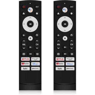 Imagem de Pacote com 2 controles remotos de substituição para Hisense Google TV (modelos 2020-2025) - compatível com Smart TVs UHD 4K/ULED/Mini-LED | Sem controle de voz