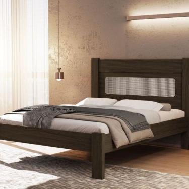 Imagem de Cama Casal Para Quarto 100% Mdf 145x117x199cm Chocolate