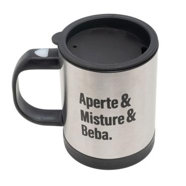 Imagem de Caneca Mixer Lyor Com Tampa 380ml Aço Inox Inox