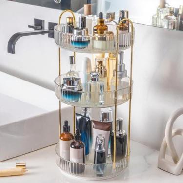 Imagem de Organizador de maquiagem INVSSENE 360 Rotating 3 Tiers Clear