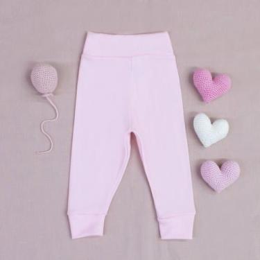 Imagem de Calça de Bebê Ribana Confortável e Especial em Malha Suave Rosa - FLOR