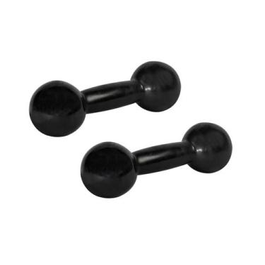 Imagem de Par Halter Bola 1kg Emborrachado Fisioterapia Idosos - BASE