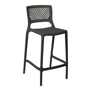 Imagem de Banqueta Alta para Cozinha Grafite Empilhável Vênus em Polipropileno Acrilys