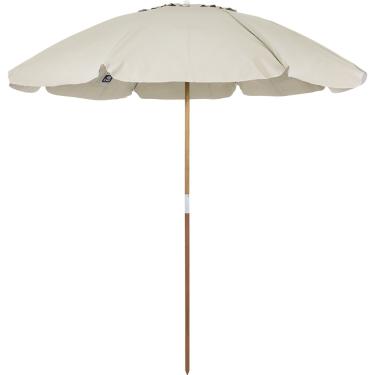 Imagem de Guarda-Sol Caioba em Bagum e Haste de Madeira 2,40m Bege Bel
