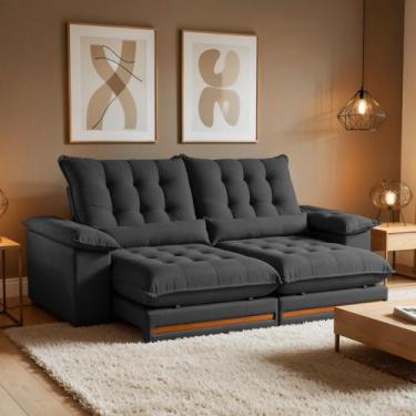 Imagem de Sofá Retrátil e Reclinável Molas Ensacadas 4 Lugares 290cm Istambul - 