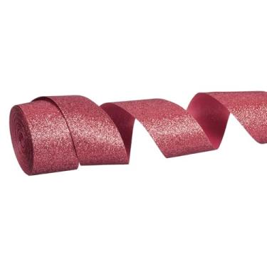 Imagem de PATIKIL Rolo de fita de glitter metálico, 2,5 cm x 10 metros, fita brilhante de um lado, rolos de tecido de embrulho de presente para artesanato faça você mesmo, buquê de casamento, decoração de Natal